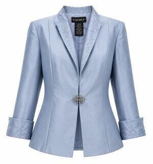 Cachet Size 12 Blue Beaded Formal Jacket Mother of Bride Wedding